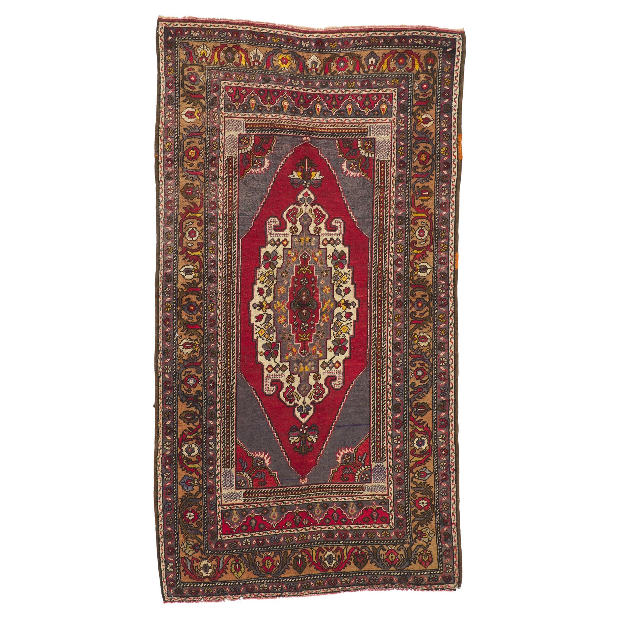 Vintage Turkish Oushak Rug with Dusk Sunset Earth-Tone Colors For Sale