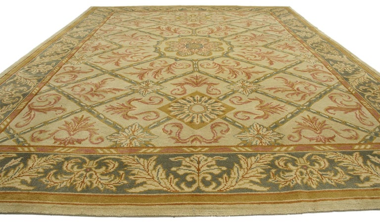 Elizabethan Rug Vintage Turkish Oushak Rug with Elizabethan Style and French Influence ...