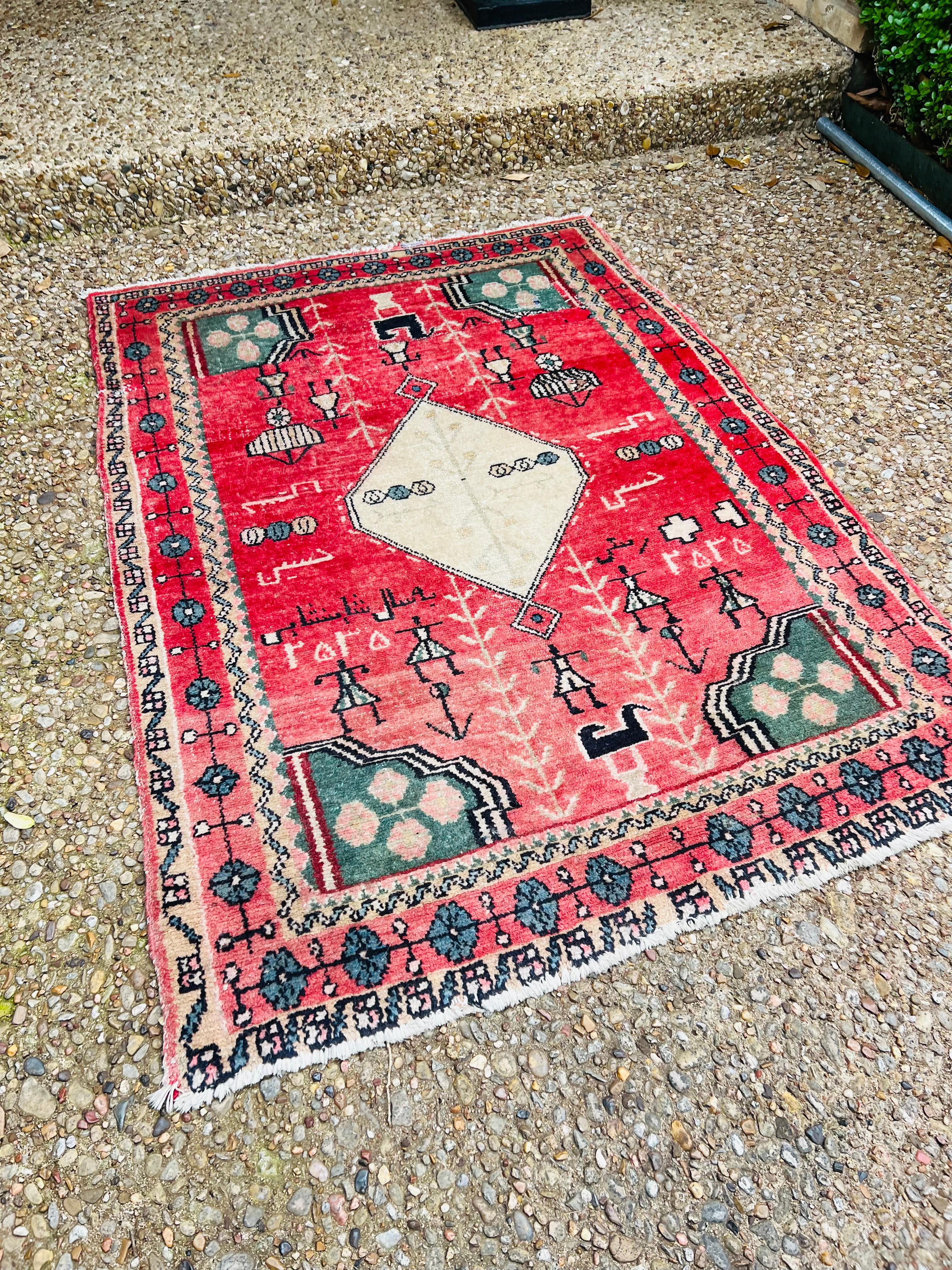 Hand-Knotted Vintage Turkish Oushak Rug With Framed Rosette Border For Sale