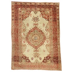 Alfombra turca vintage Oushak de estilo French Rococo