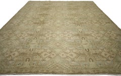 Vintage Turkish Oushak Rug with Islamic Geometric Pattern and Elizabethan Style