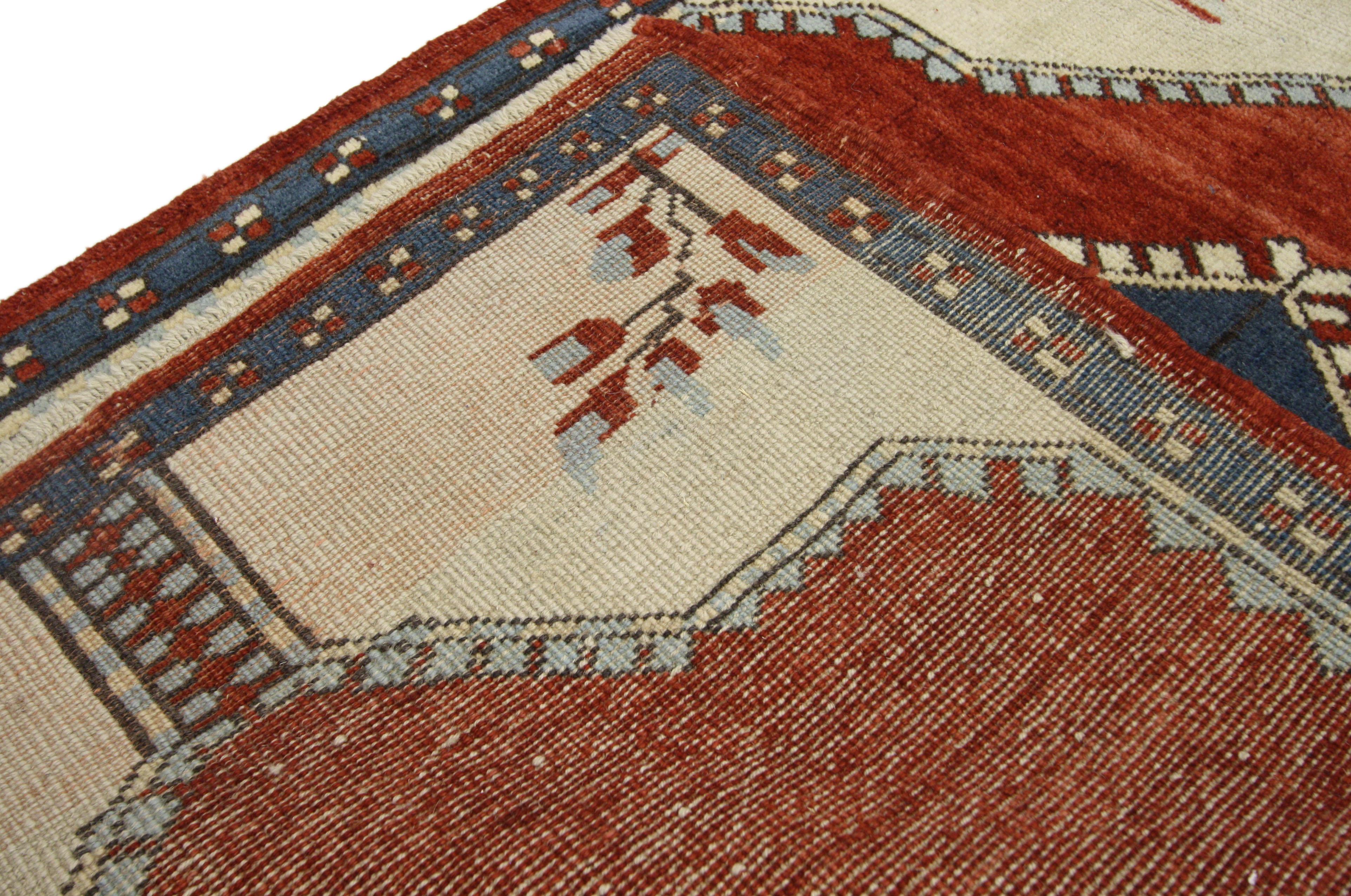 Wool Vintage Turkish Oushak Rug with Jacobean Style For Sale