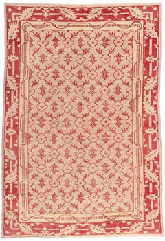 1910's Pink Turkish Oushak Carpet with Modern Style