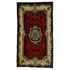 Vintage Turkish Oushak Rug with Luxe Jacobean Baroque Style