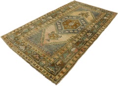 Türkischer Oushak-Teppich mit belgischem Mid-Century-Modern-Stil