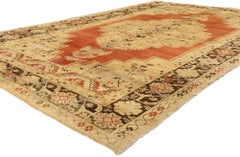 Vintage Turkish Oushak Rug with Mid-Century Modern Rustic Style