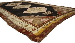 Tapis turc Oushak des années 1930 de style traditionnel et de couleur terre