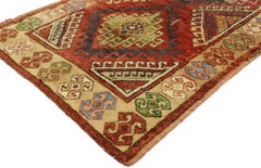 Tapis turc vintage Oushak avec style tribal moderne du milieu du siècle dernier