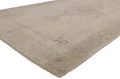 Vintage Turkish Oushak Rug with Mission Style and Muted Colors