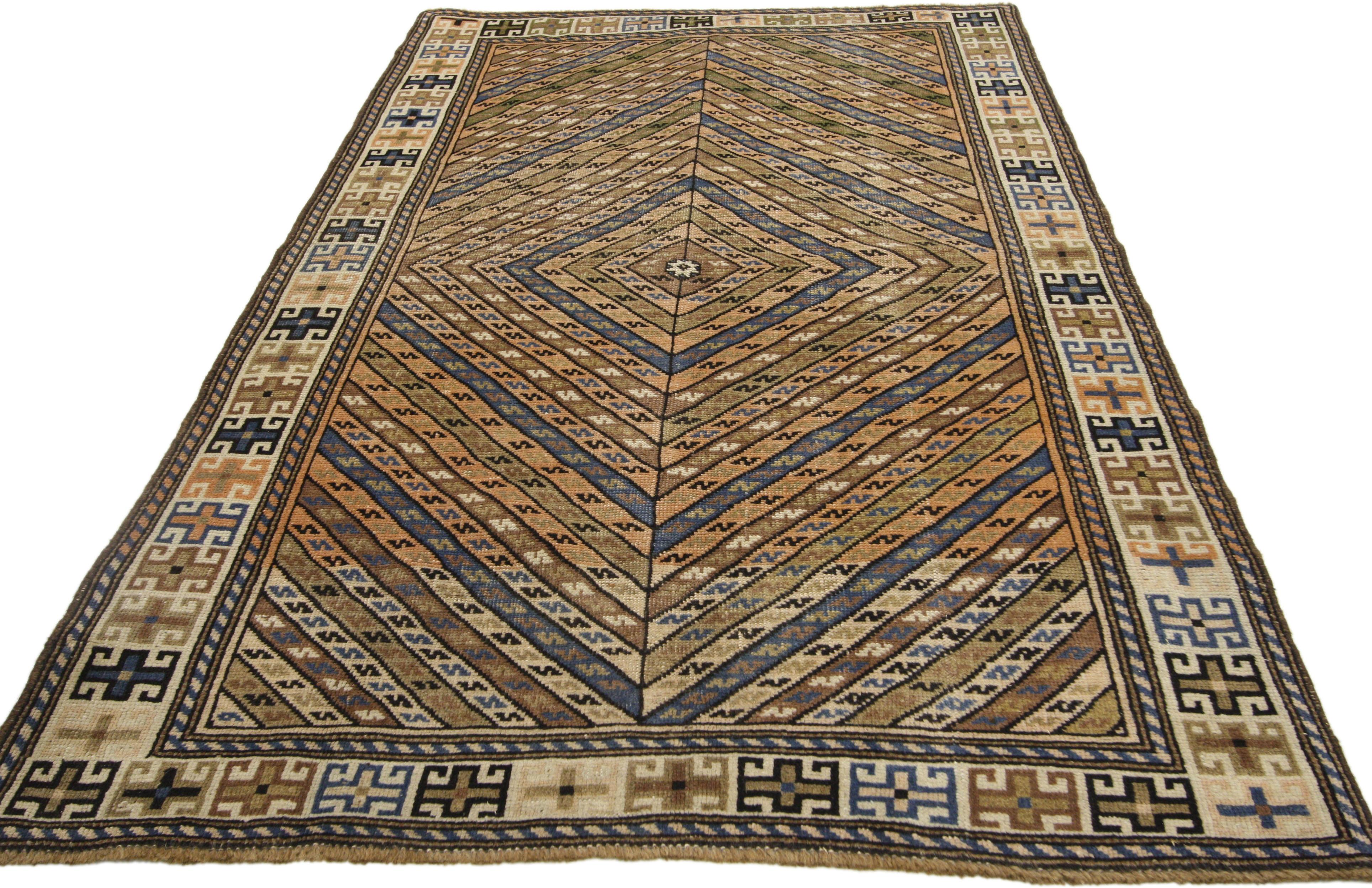 20th Century Vintage Turkish Oushak Rug with Modern Bohemian Style