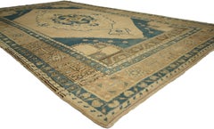 Türkischer Oushak-Teppich im Vintage-Stil mit Mid-Century Modern-Stil