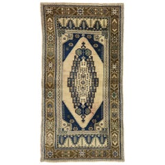 Vintage Turkish Oushak Rug with Greek Mediterranean Style