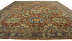 Vintage Turkish Oushak Rug with Modern Luxe Style and Bold Art Deco Design