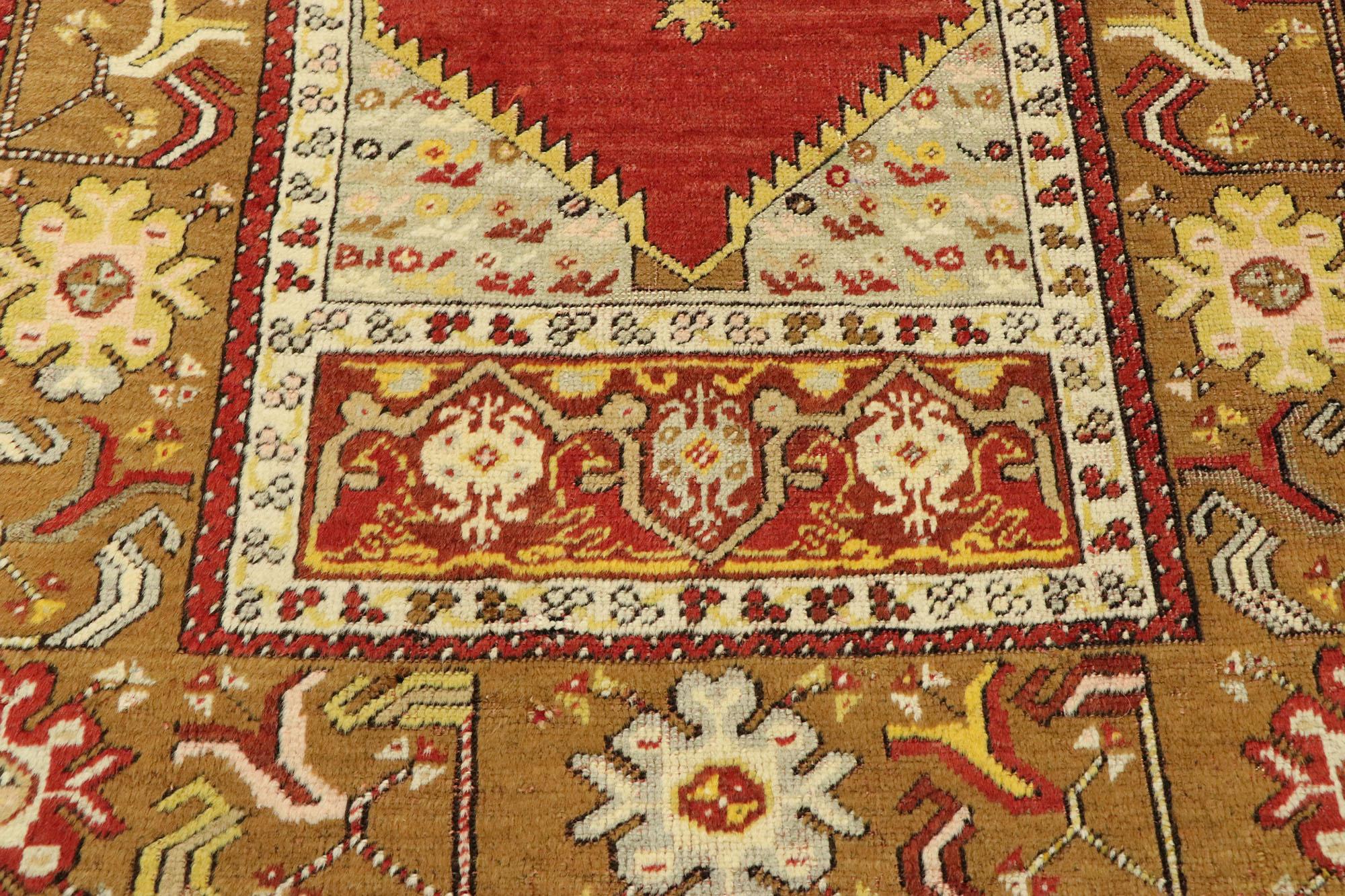 Vintage Turkish Oushak Rug with Modern Northwestern Style In Good Condition For Sale In Dallas, TX