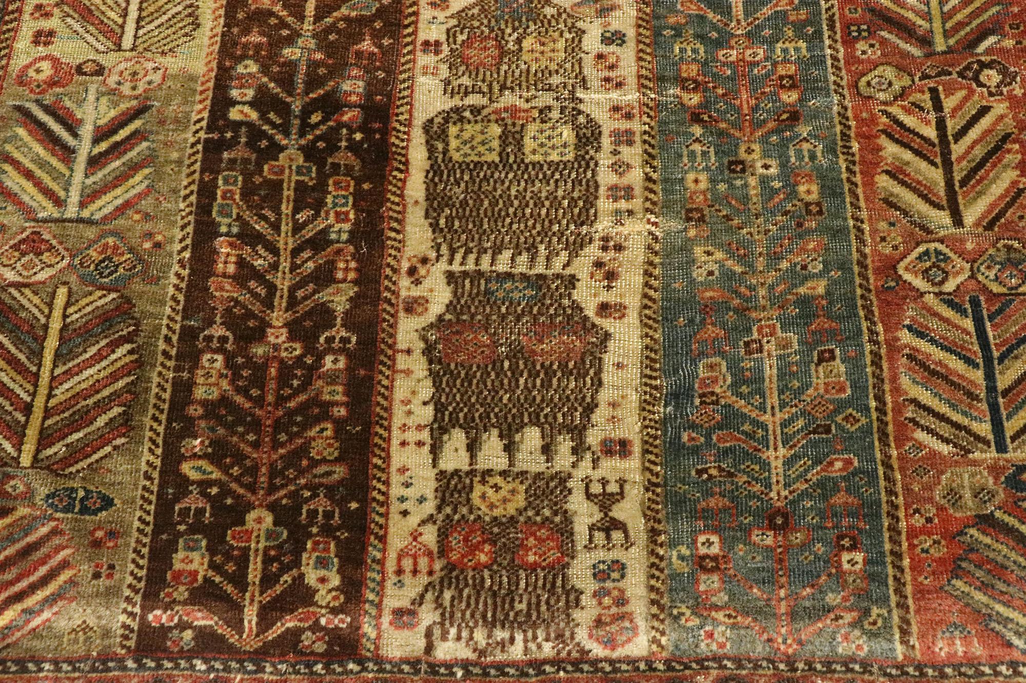 Vintage Turkish Oushak Rug with Modern Rustic Tribal Style In Good Condition For Sale In Dallas, TX