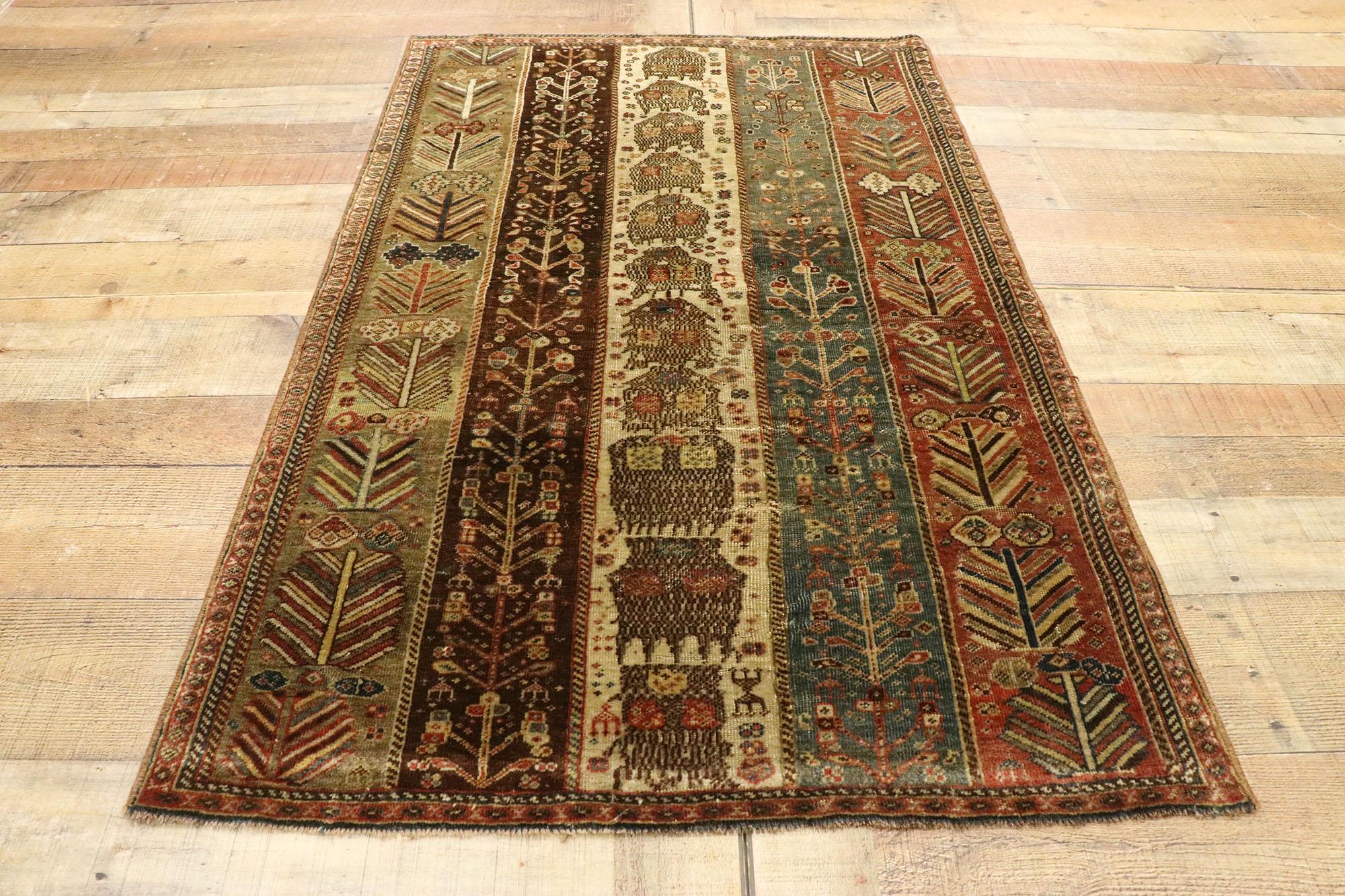 Tappeto turco vintage Oushak con stile tribale moderno e rustico in vendita 1