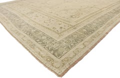 Muted Vintage Turkish Oushak Rug, Easygoing Elegance Meets Effortlessly Chic