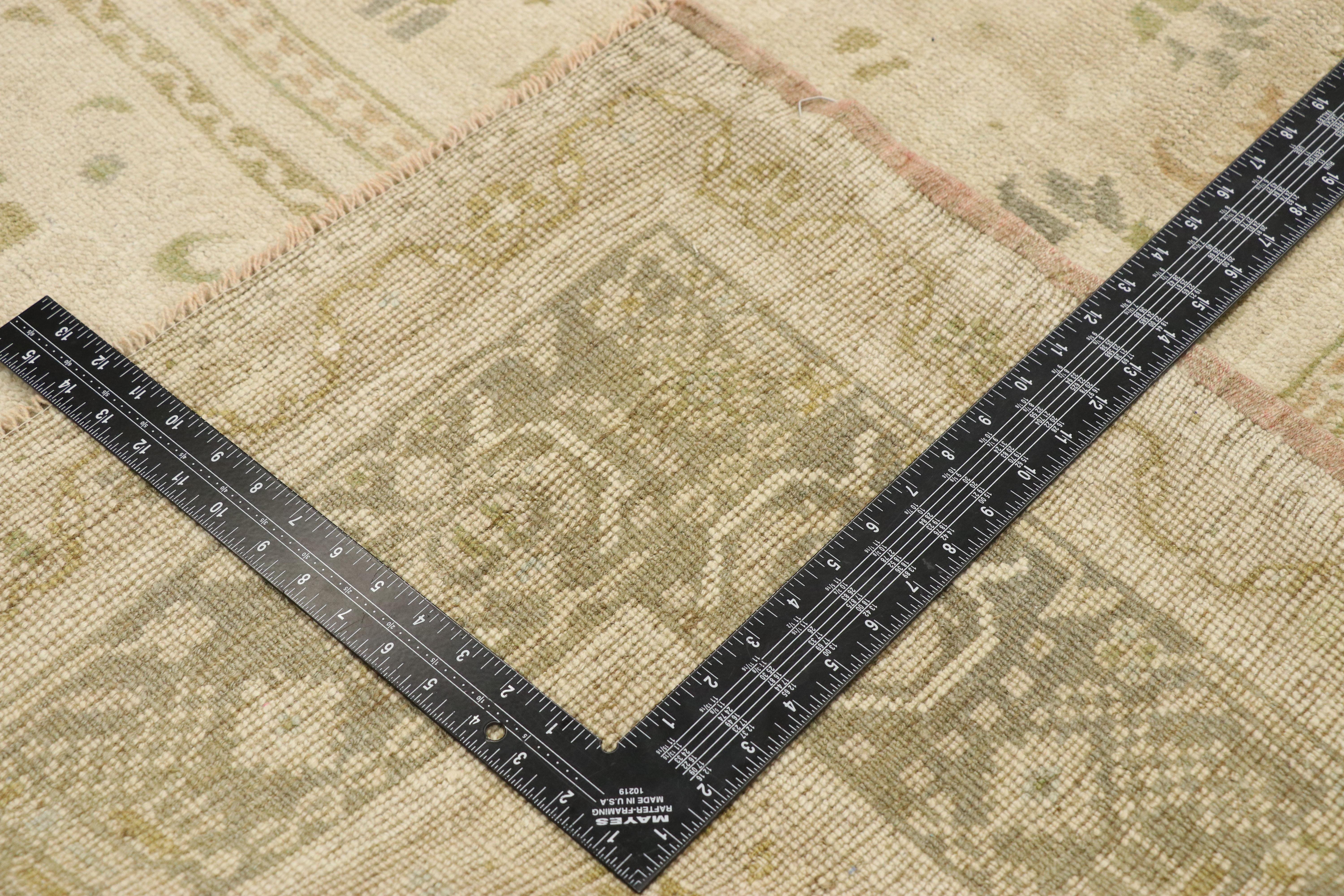 20th Century Muted Vintage Turkish Oushak Rug, Easygoing Elegance Meets Effortlessly Chic For Sale