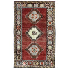 Used Turkish Oushak Rug with Modern Style, Entry or Foyer Rug