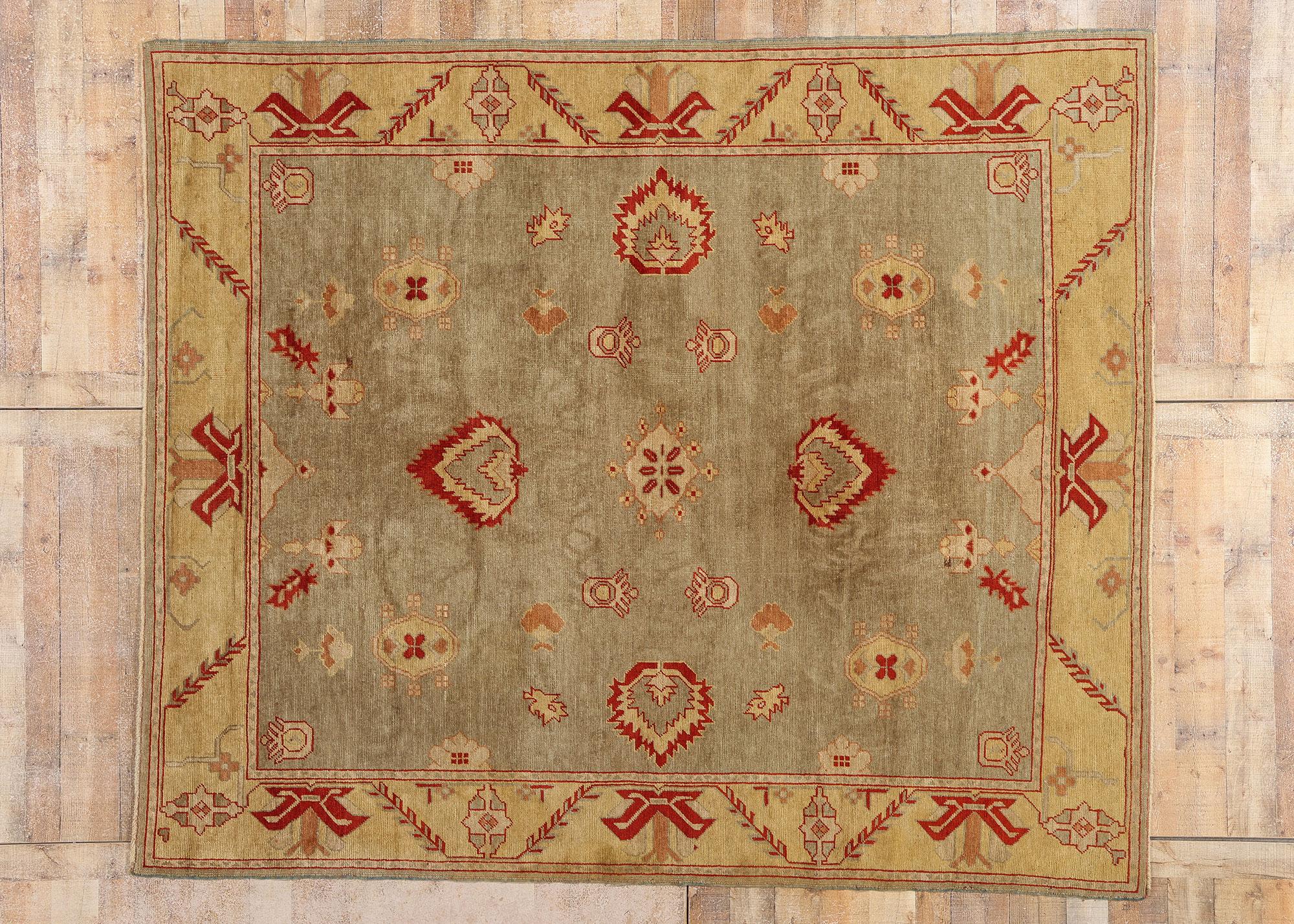 Tappeto Oushak turco d'epoca in stile moderno in vendita 3