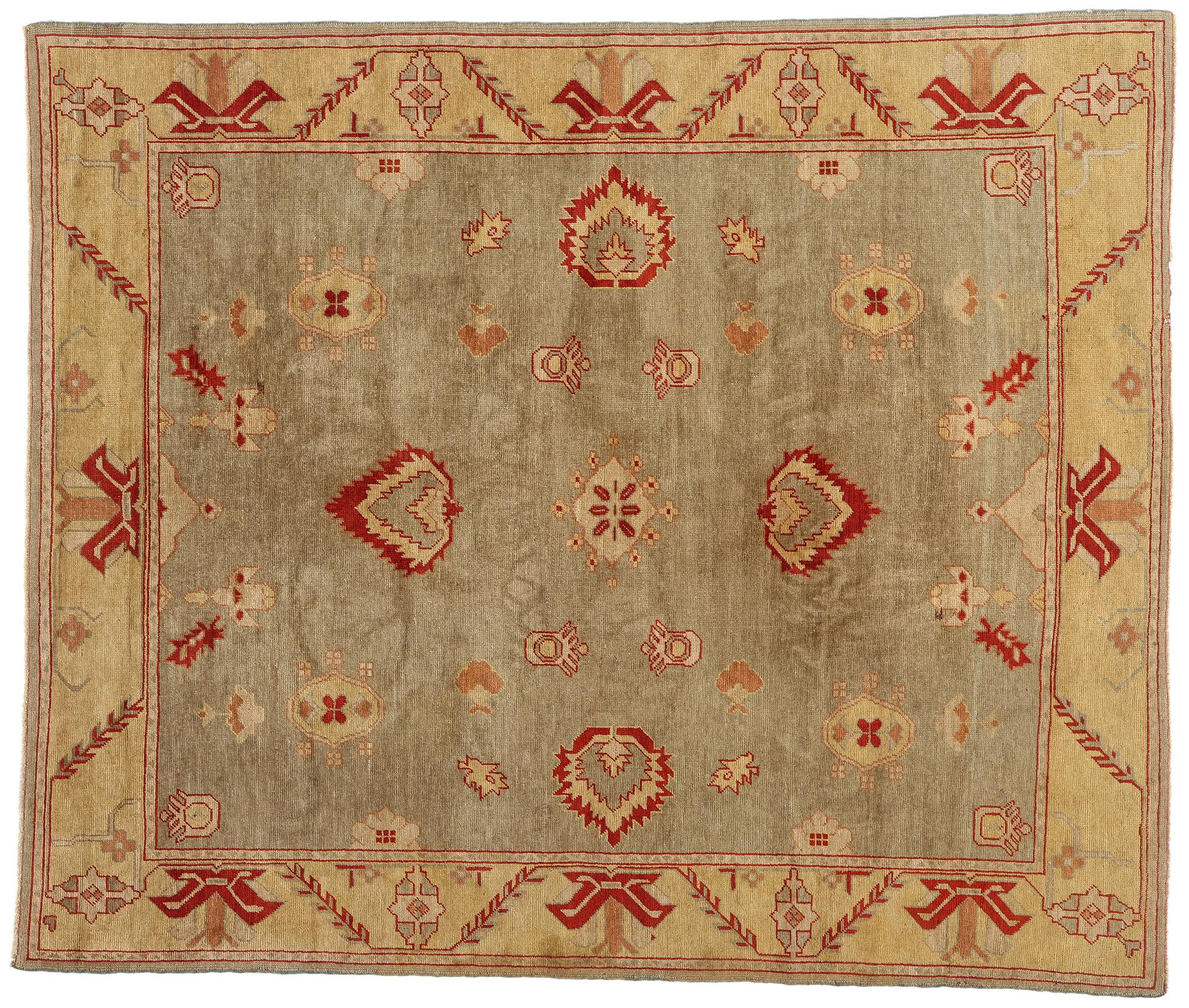Tappeto Oushak turco d'epoca in stile moderno in vendita 4