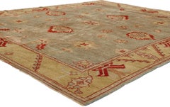 Alfombra turca Oushak vintage de estilo moderno