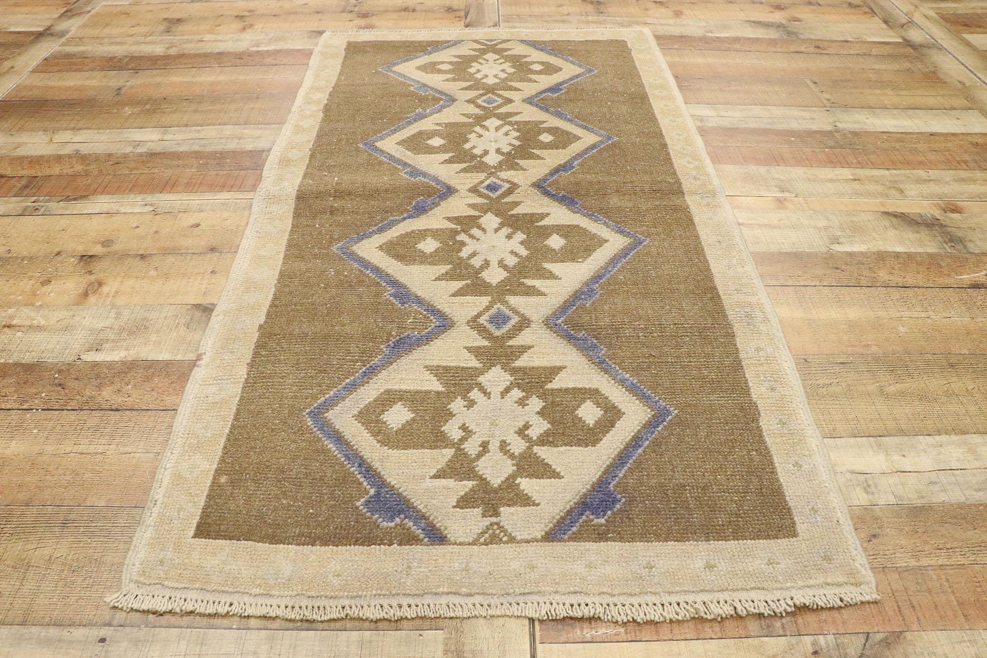 Vintage Turkish Oushak Rug with Modern Bohemian Style For Sale 1