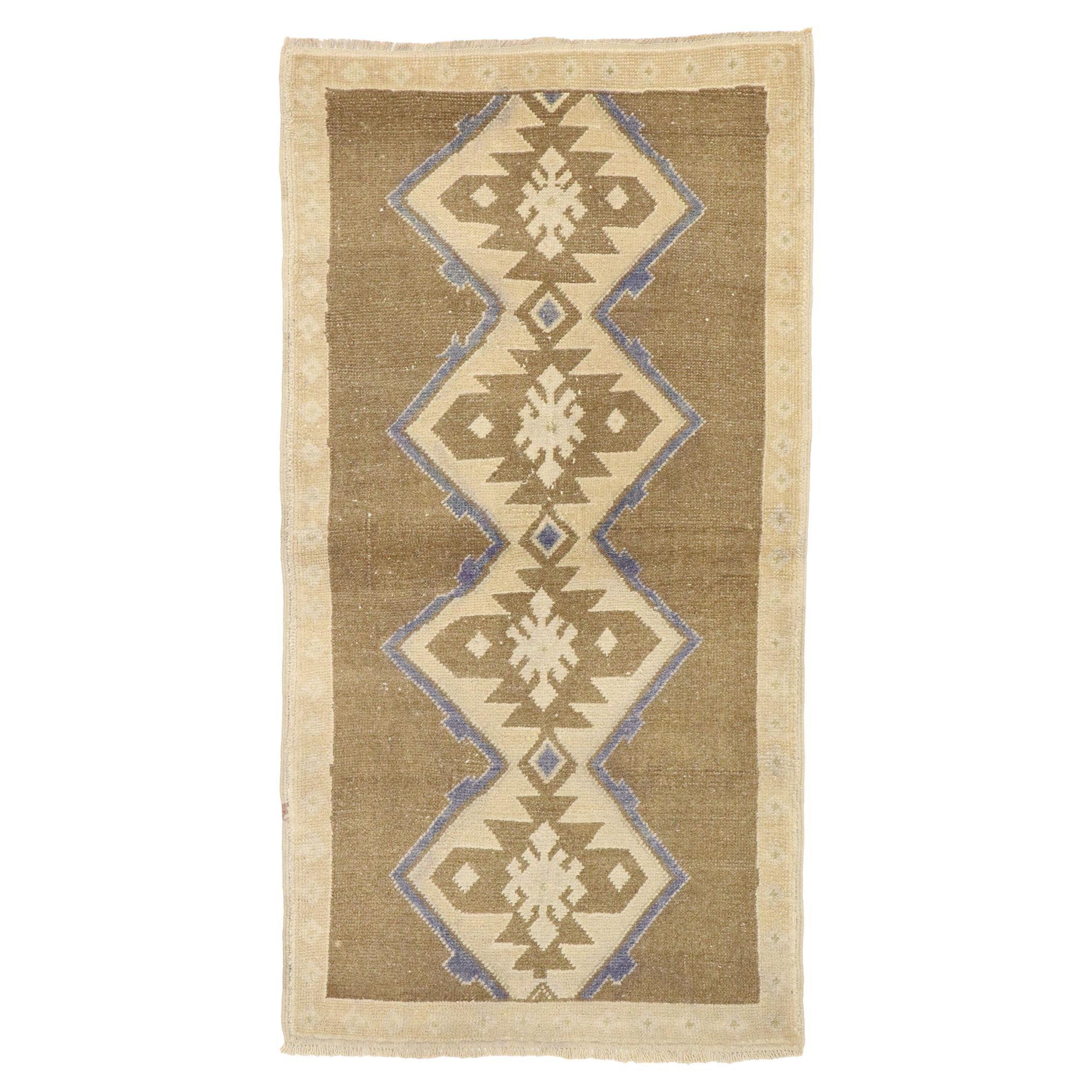 Vintage Turkish Oushak Rug with Modern Bohemian Style For Sale
