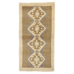 Tapis turc vintage d'Oushak avec style bohème moderne