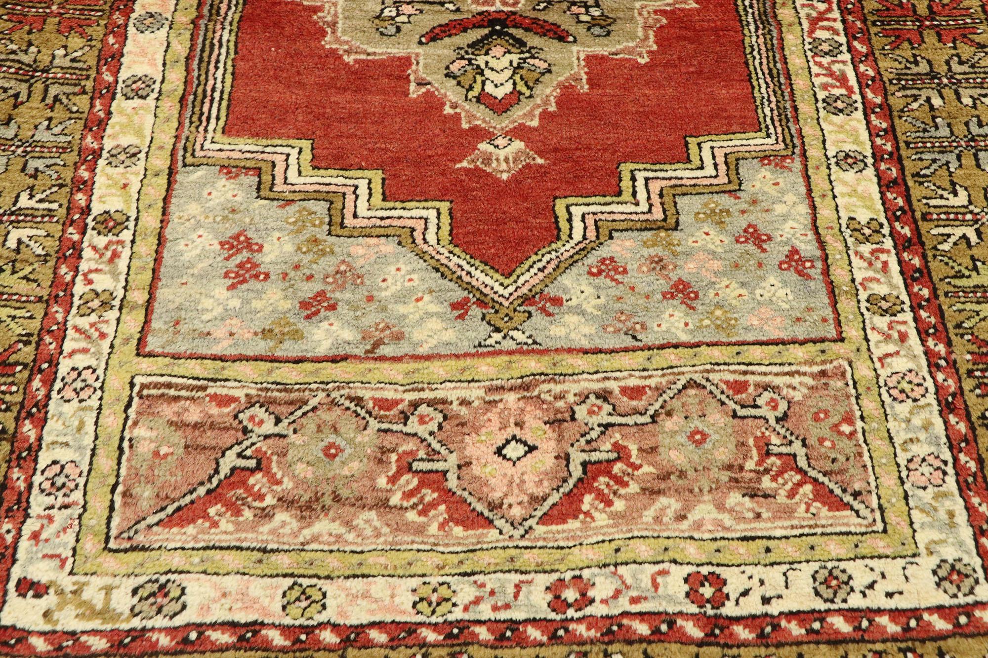 Alfombra Turca Oushak Vintage de Estilo Tradicional Moderno Anudado a mano en venta