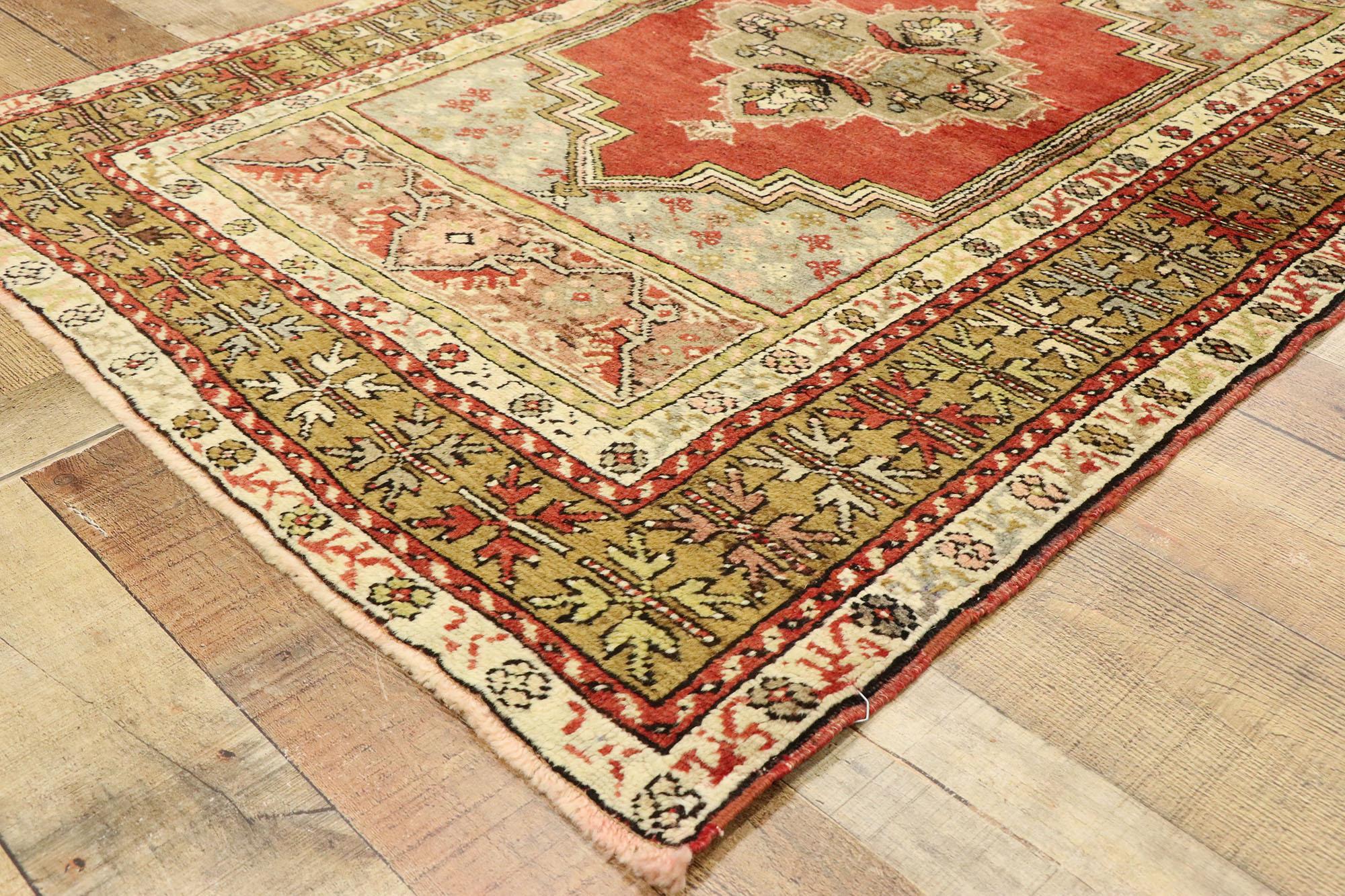 Alfombra Turca Oushak Vintage de Estilo Tradicional Moderno siglo XX en venta