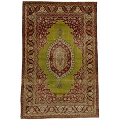 Vintage Turkish Oushak Rug with Modern Traditional Style, Entry or Foyer Rug
