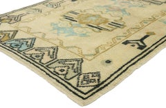Vintage Turkish Oushak Rug with Modern Tribal Desert Boho Chic Style