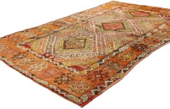 1930’s Colorful Turkish Oushak Carpet with Modern Tribal Style