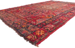 Vintage Blue & Red Turkish Oushak Carpet
