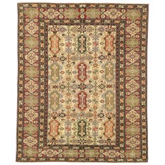 Tapis turc vintage d'Oushak avec style tribal moderne