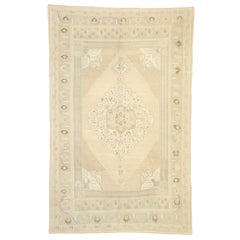 Muted Vintage Turkish Oushak Rug, Quiet Luxe Meets Calm Cohesion