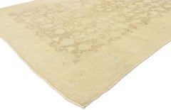 Vintage Turkish Oushak Rug with Monochromatic Mission Style