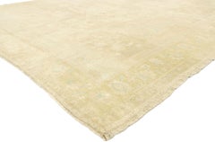 Vintage Turkish Oushak Rug with Muted Hues and Monochromatic Mission Style
