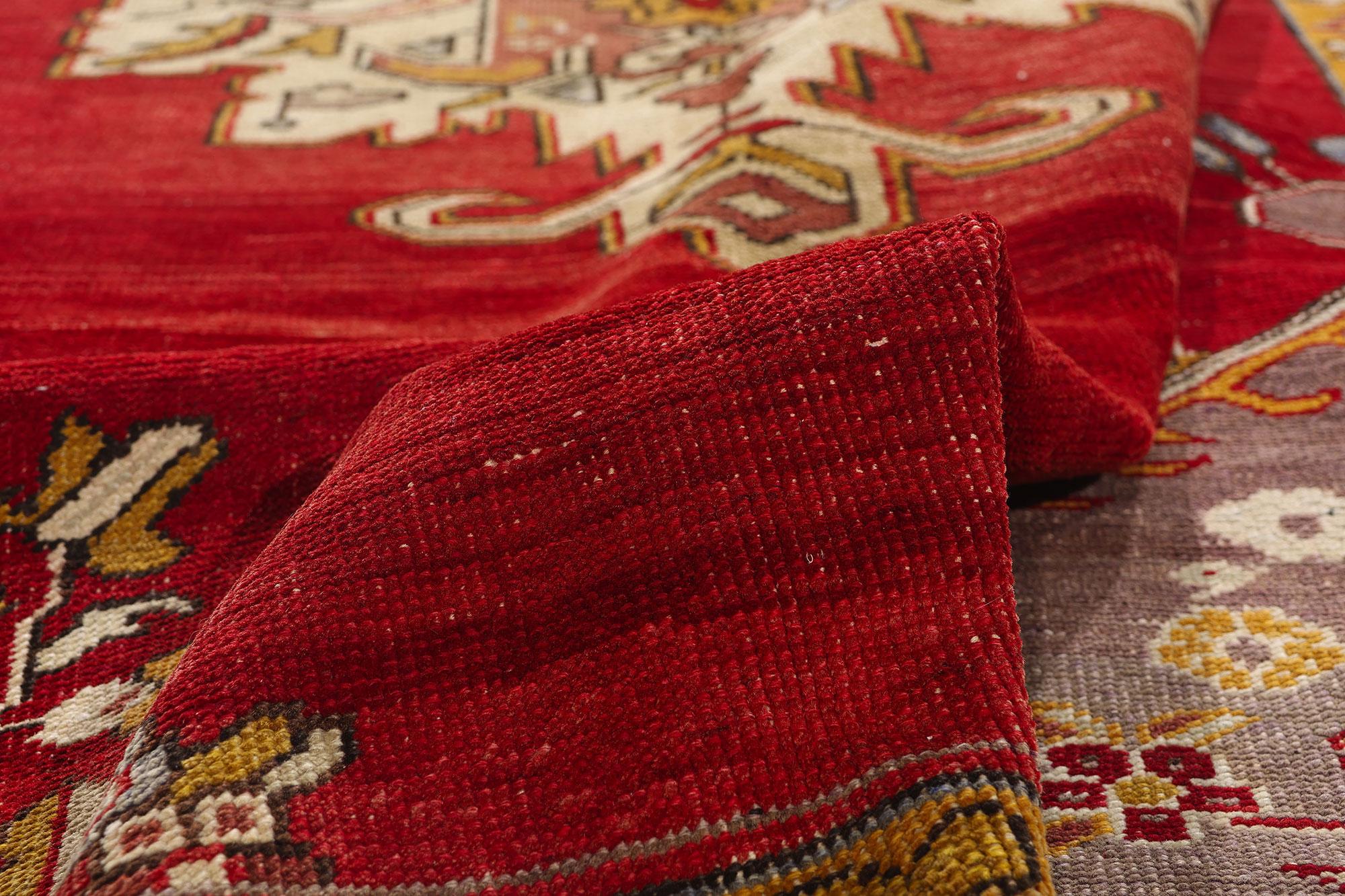 20ième siècle Tapis turc Oushak des années 1940 au style moderne en vente