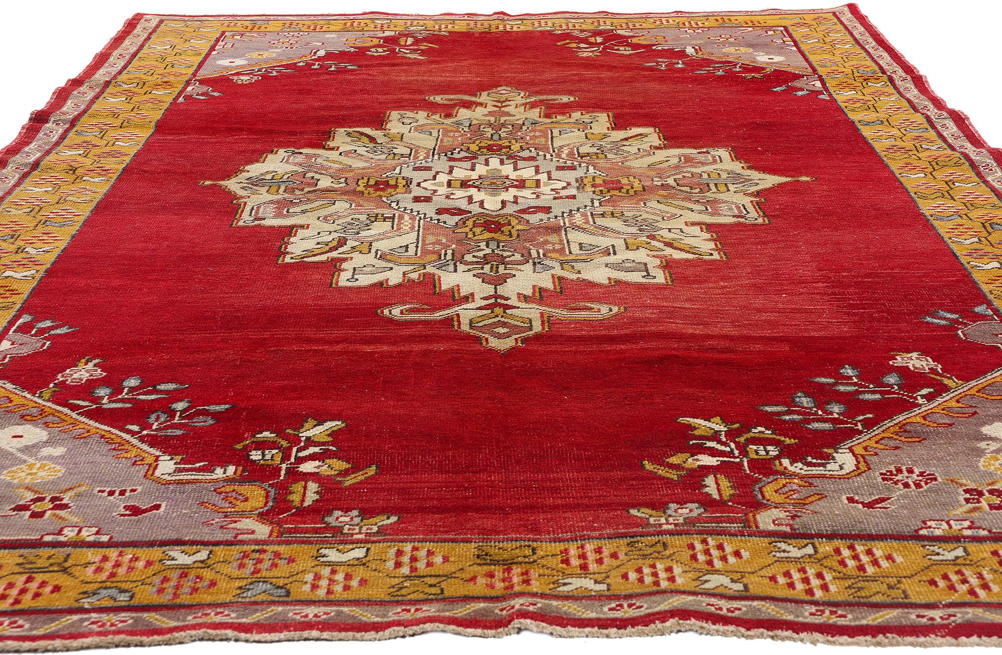 Turc Tapis turc Oushak des années 1940 au style moderne en vente
