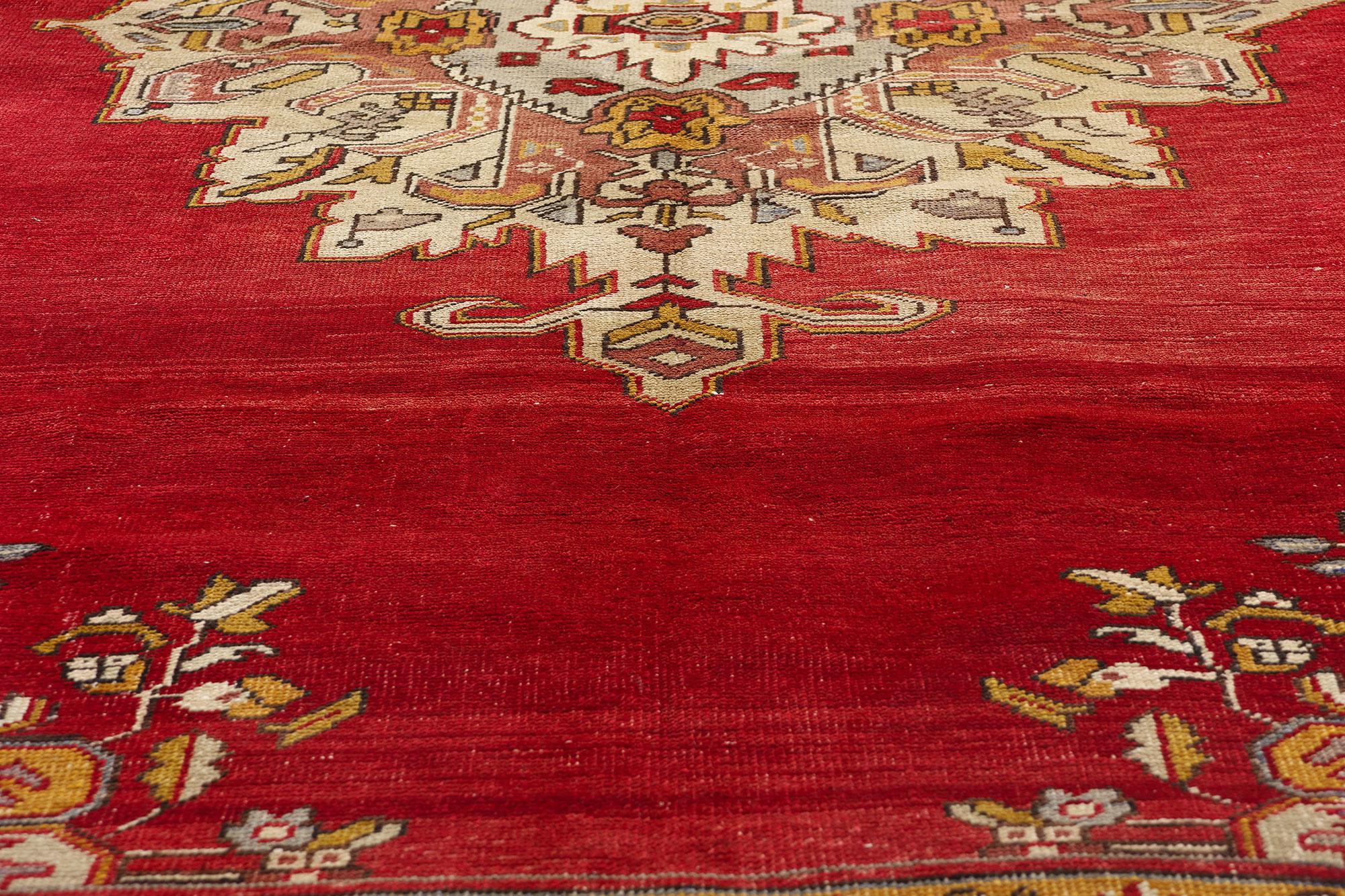Tapis turc Oushak des années 1940 au style moderne Bon état - En vente à Dallas, TX