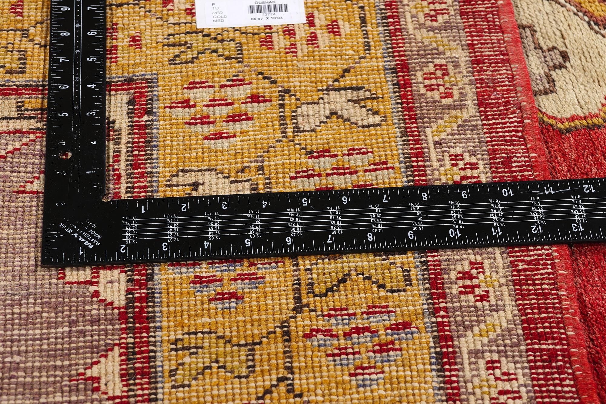 Laine Tapis turc Oushak des années 1940 au style moderne en vente