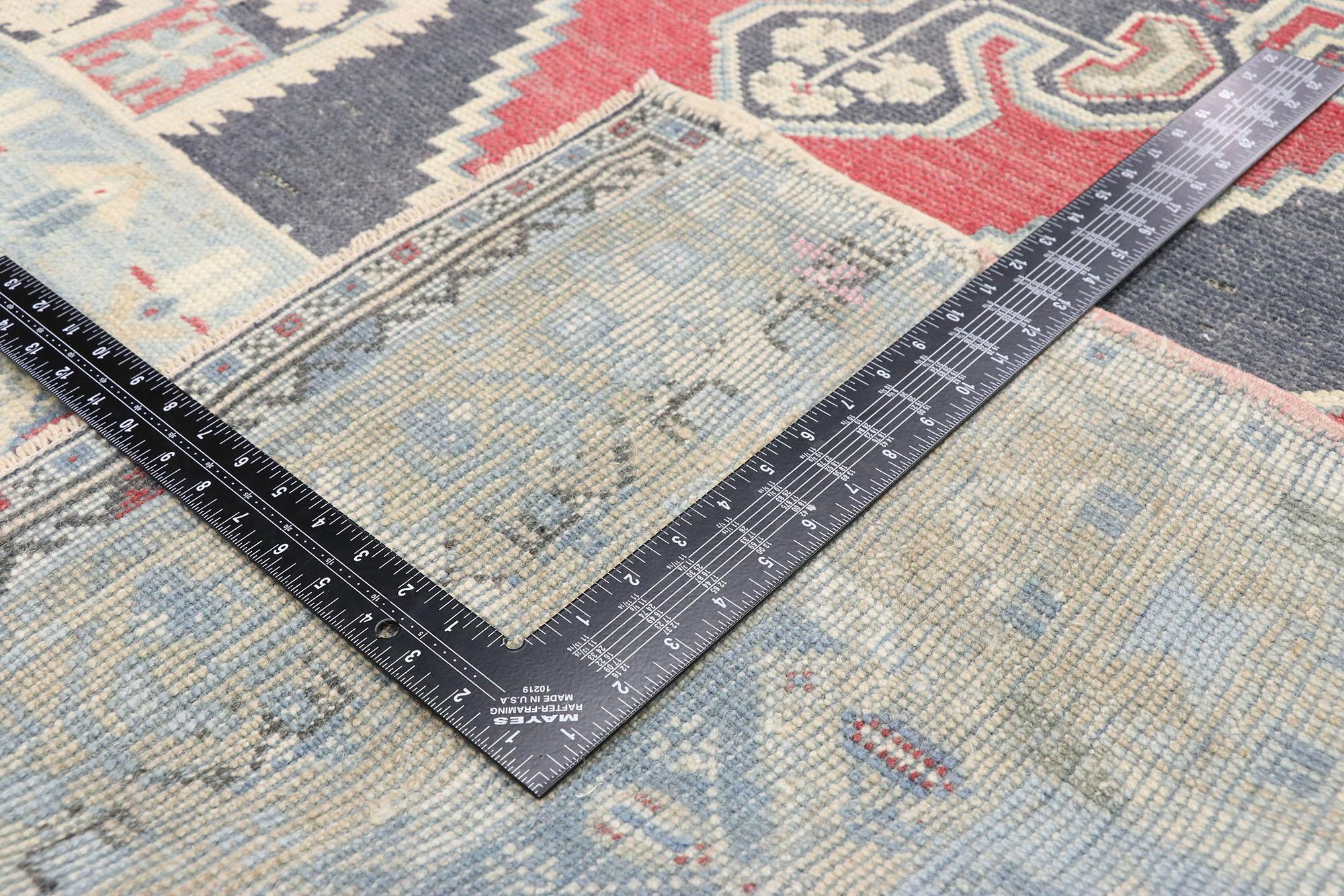 20th Century Vintage Turkish Oushak Rug with Relaxed Federal Style