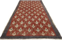 Vintage Turkish Oushak Rug with Romantic Craftsman Style