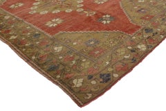 Vintage Turkish Oushak Rug with Romantic English Country Style