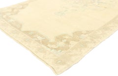 Vintage Turkish Oushak Rug with Romantic French Country Cottage Style