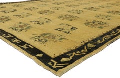 Vintage Turkish Oushak Rug with Romantic French Country Cottage Style