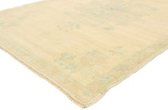 Vintage Turkish Oushak Rug with Romantic Georgian French Cottage Style