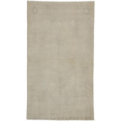 Tappeto vintage turco Oushak con stile rustico coloniale americano